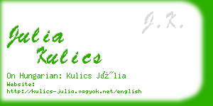 julia kulics business card